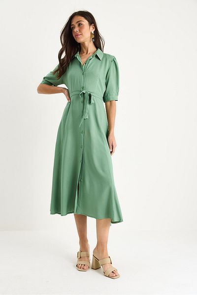 Bianco Lucci Women's Belted Summer Shirt Dress 8437 60283366