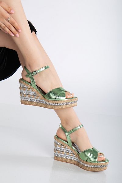 Elile Shoes Genuine Leather Wedge Heel Sandals from Size 33 to Size 45