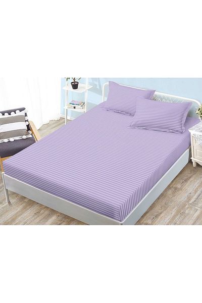 Sonia-home Bed Cover And 2 Pillowcases, With Elastic, , 2 Persons, Uni, 180x200cm, Lila
