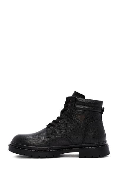 Derimod Black Leather Men's Casual Boots - Lace-up, 24WFD7542FT