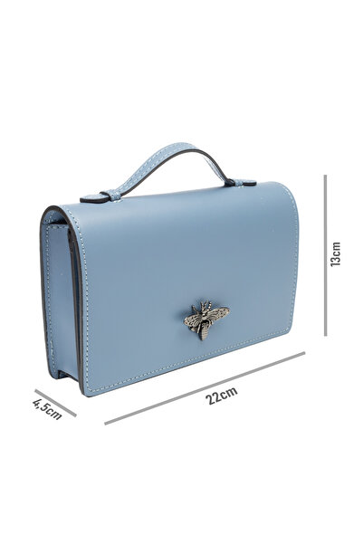 Toro Nero Geantă de damă albastră din piele naturală Lori