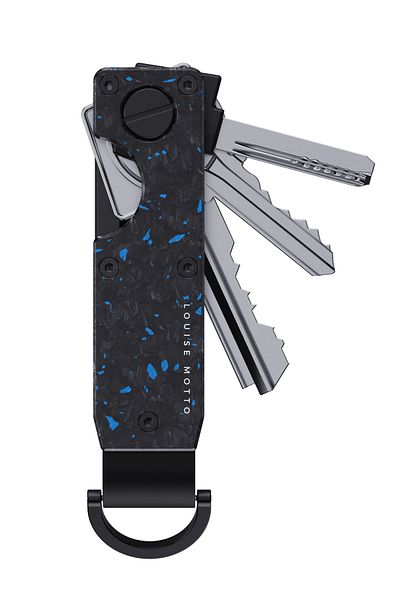Louise Motto Keyx Nebula Keychain - Minimalist, Stylish - Forged Carbon Fiber Premium Material - Metal Keychain