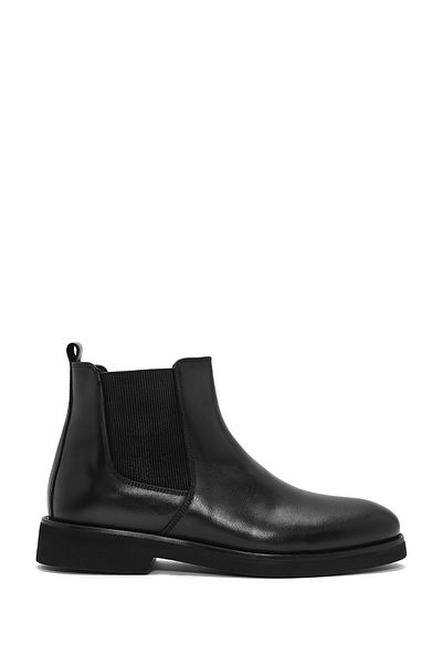 Derimod Men's Black Leather Chelsea Boots 24Wfd 722218