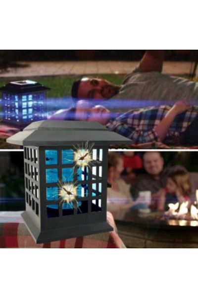 MACVI Lampa solara Macvi® anti-insecte, buton on/off, agatare sau de sine statator, negru