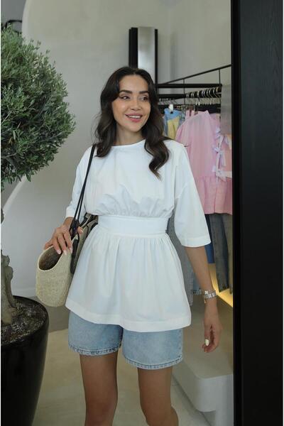 Havoş White Elene Blouse with Tie Back