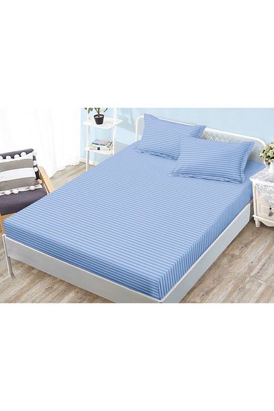 Sonia-home Bed Cover And 2 Pillowcases, With Elastic, , 2 Persons, Plain, 160x200cm, Light Blue