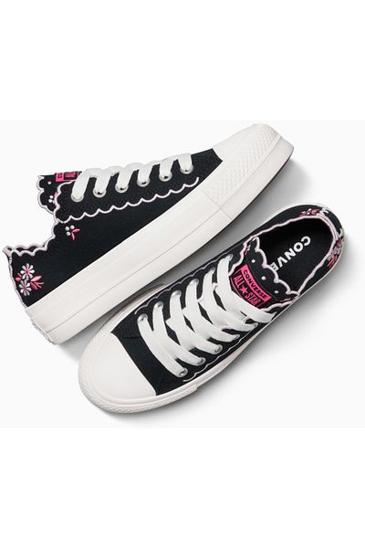 converse Tenisky Converse Chuck Taylor All Star Lift Platform Embroidered Flowers, Černé, Unisex
