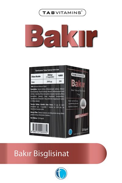 Tabvitamins Copper 120 Herbal Capsules Copper Bisglycinat 2 Mg