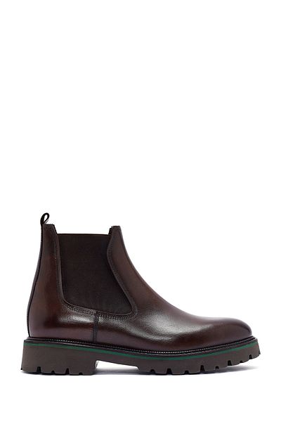 Derimod Men's Brown Leather Chelsea Boots 24Wfd 740118