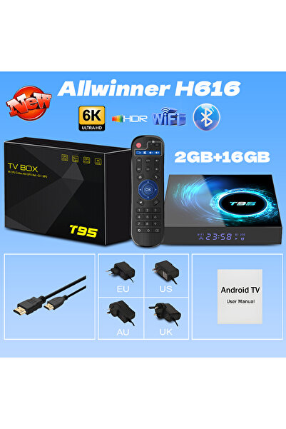 Choice EU Plug 2GB 16GB Android 10 T95 tv box HD 6K bluetooth 5.0 Supports Multimedia in Multiple Video F
