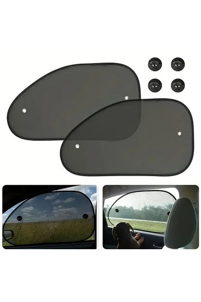 coofbe 2Pcs Car Side Window Sunshade Fly Screen with Uv Protection 65X38Cm Car Side Window Sunshade Car Curtain