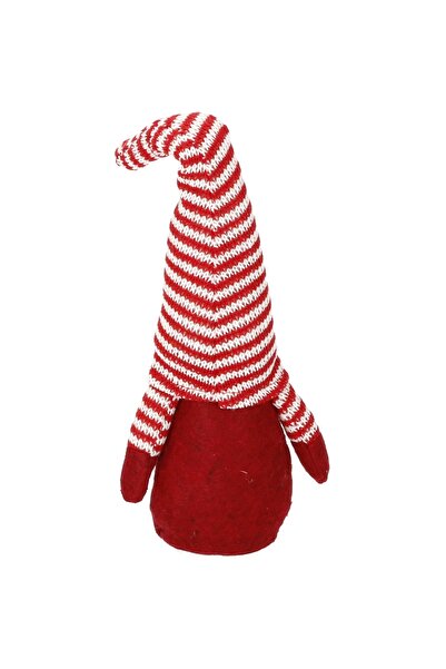 Springos Decoratiune Pentru Craciun, Tip Spiridus, 30 X 12 Cm, Rosu / Gri