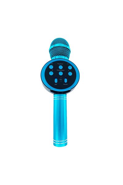 MACVI Microfon Karaoke Wireless Macvi® cu Boxa si Bluetooth V11, Portabil, Baterie Integrata, Albastru