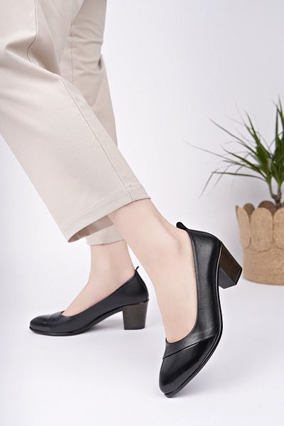 Diego Carlotti Genuine Leather Women's Daily Classic Heeled Shoes Dd0186