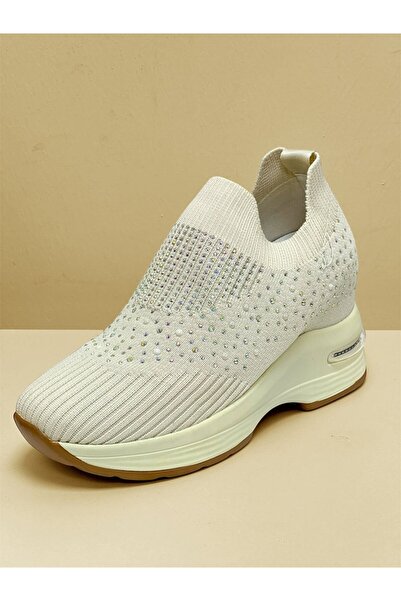 KRISTE BELL 0008 BEJ TAŞ DETAYLI SNEAKER KADIN SPOR AYAKKABI