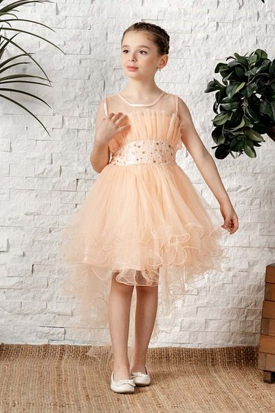 s.t. sebat tekstil Girl's Evening Dress with Train Sb584