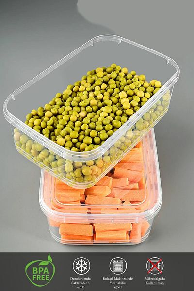 Tilbe Home 6-Piece Leakproof Lid Storage Container Organizer Suitable for Deep Freezer Gray Food Container Organizer 3Lt