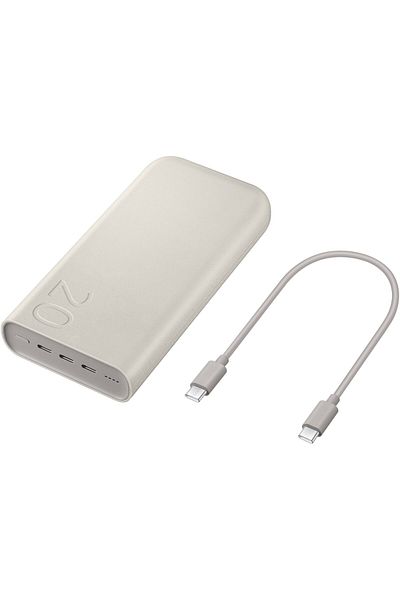 Samsung Samsung External Battery, Super Fast Charge (45 W), 20000 mAh, 3 x USB Type-C, Beige