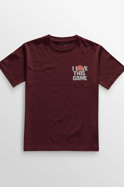 Kretas Unisex bordo crvena T-shirt Košarka Volim ovu igru Košarkaški sportovi