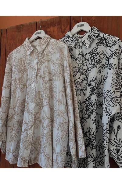 Butik NAKIŞLI KOL DETAYLI PAMUKLU GÖMLEK