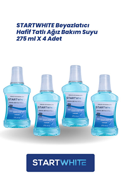 STARTWHITE Beyazlatıcı Hafif Tatlı Ağız Bakım Suyu 275 ML X 4 Adet