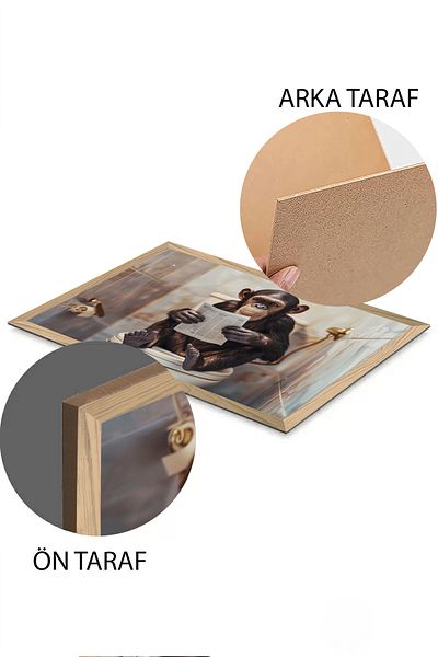 Artavessa One Piece Wooden Frame Look MDF imprimat cu maimuță 20x30 cm - Model 42