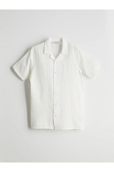 LC Waikiki Lcw Vision Ecru Short Sleeve Boy's Shirt