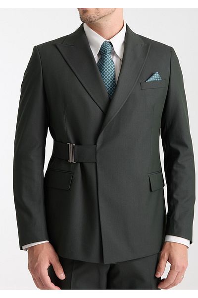 Ted Davıd Half Belt Double Breasted Closure Suit