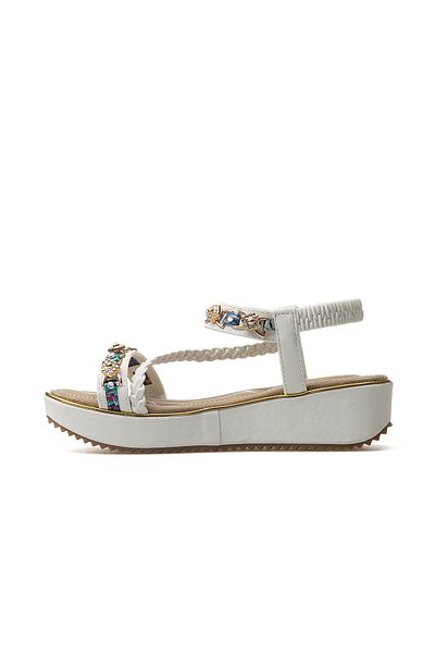 Guja Women's Stone Detailed Daily Sandals Shoes 25Y 25Y121-4 Z White