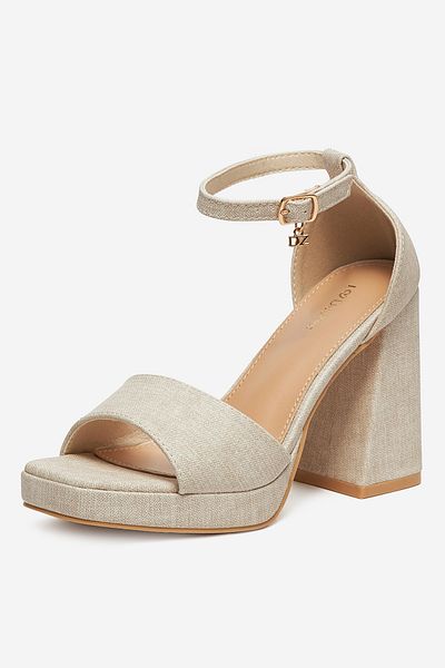 DeeZee Women's low heel sandals beige heel 40