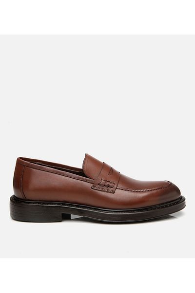 Hotiç Men's Leather Brown Ultra Light Sole Classic Loafer
