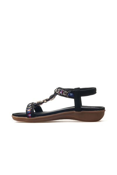 Guja Women's Stone Detailed Daily Sandals 25Y 25Y150-11 Z Black