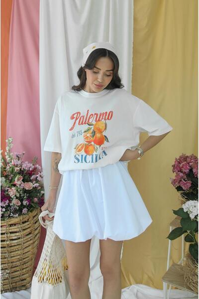 Havoş Fehér Balloon Loure miniszoknya