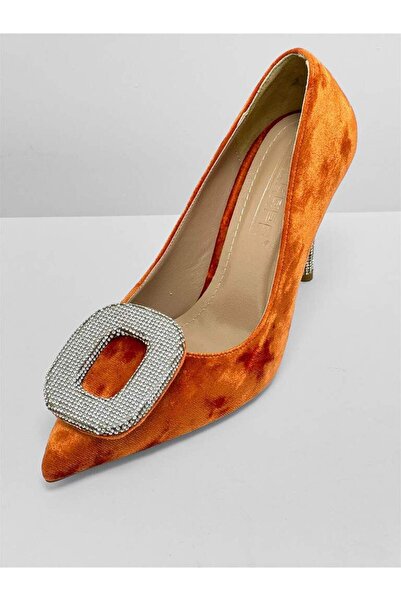 lescarpe 5030 YUVARLAK TAŞ TOKA DETAYLI STİLETTO KADIN TOPUKLU AYAKKABI