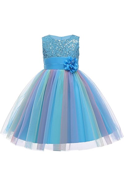 EvrikaUnity Rainbow Princess Dress for Girls, Everyday, Party, 3-4 Years, 110...