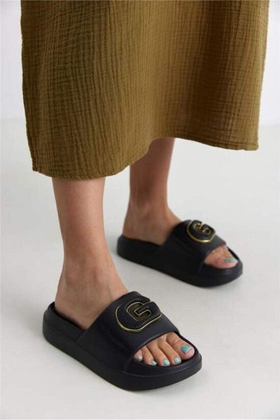 Caprito Y-03 Eva Black Women's Kibola Buckle Slippers