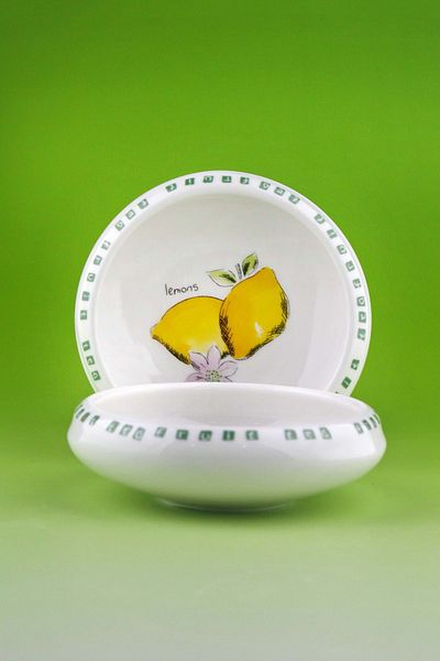 Bursa Porselen Dekor Lemon Porcelain Double Bowl