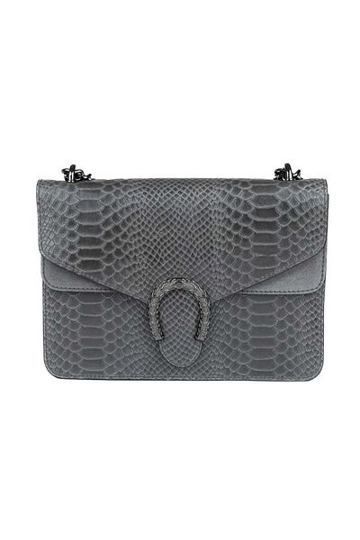 Toro Nero Women's bag made of gray genuine leather Dalia big