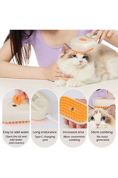 zola Animal Steam Brush, Usb, Water Tank, Silicone and Plastic