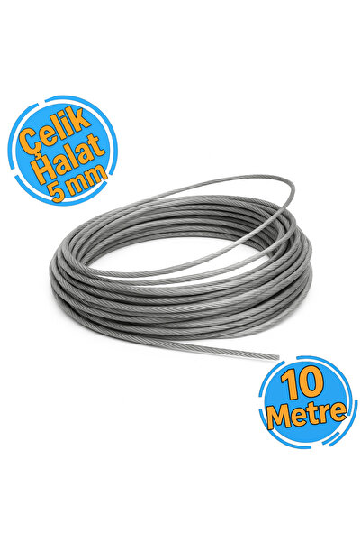 Genel Markalar Galvanizli Çelik Halat 5 mm (10 Metre)