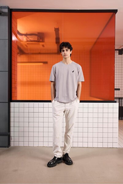 GMG FIRENZE Ανδρικό μπλουζάκι με λεπτομέρεια λογότυπου Crew Neck