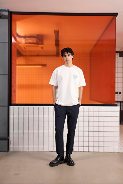 GMG FIRENZE Ανδρικό μπλουζάκι με λαιμόκοψη και στάμπα στο στήθος και την πλάτ...