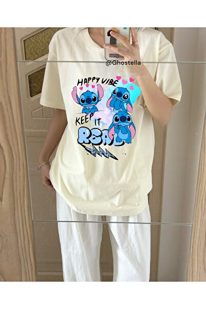 Minga London Μπλουζάκι Unisex Oversize με μπεζ στάμπα Love - Ghostella