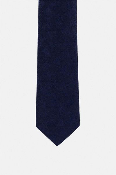 SÜVARİ Navy blue printed tie