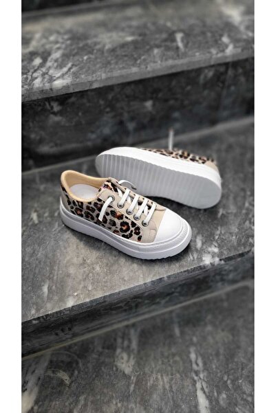 ÖYKÜMMM Kız çocuk leopar desenli spor sneaker