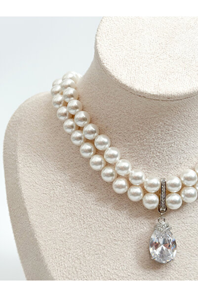 Zey Jewellery Damla - Zirkon Taşlı İnci Kolye