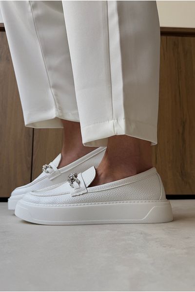 Mupa Shoes Women's Stone Loafer White