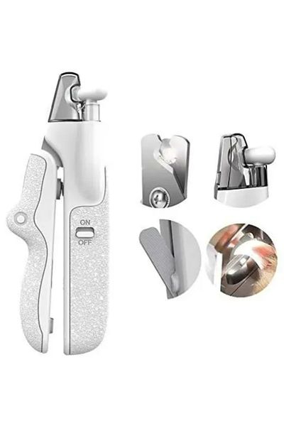 zola Animal nail clippers, with LED, non-slip handle, ON/OFF, 15x2.5x5.5 cm, white