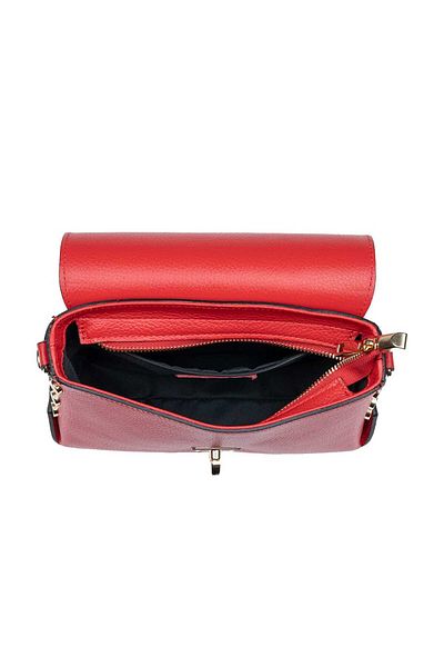 Toro Nero Women's Bag Made Of Red Genuine Leather Rosa