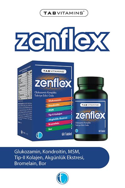 Tabvitamins Zenflex 60 Tablets Glucosamine Chondroitin Msm Type Ii Collagen